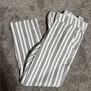 Hollister Black and White Striped Cropped Pants